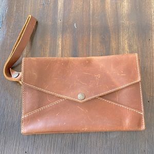 Portland Leather Goods envelope leather  bag  - 8.5” x 6” size